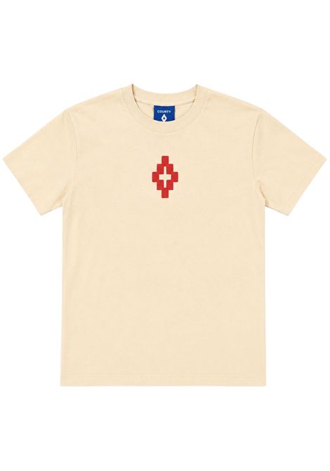 Cream cotton T-shirt for children MARCELO BURLON | JBTH018PANNA